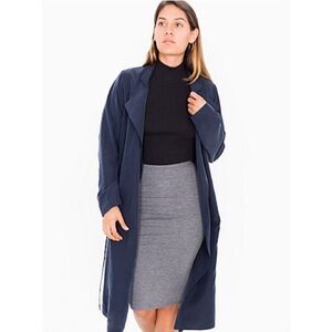 Women’s American Apparel Navy Blue Suede-Like Trench Coat Size XS / Small